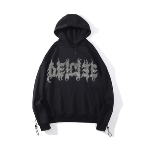 Sweat à capuche unisexe en polaire avec strass pour l'hiver, détails scintillants, idéal pour le streetwear et les achats en gros - Product Image 1