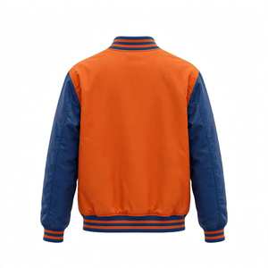 Veste de baseball universitaire classique personnalisée brodée pour homme, col montant, logo frontal, coupe-vent, style automne urbain - Product Image 3
