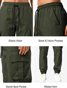 Men's Casual Canvas <b>Cargo</b> <b>Pants</b> Tapered Joggers <b>Elastic</b> <b>Waist</b> | Hiking Eco-friendly Multi-Pocket Utility Windproof Breathable - Product Image 5
