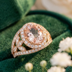 Joyería de entrega rápida, diseño especial, gama alta, platino, oro rosa, Diamante Natural, forma redonda, anillo de compromiso Grace para dama - Product Image 2