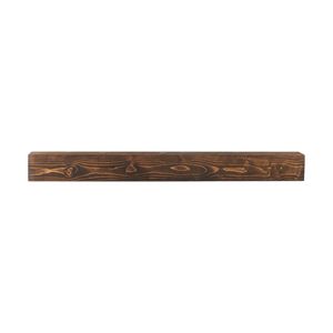 Mensola da parete in legno naturale stile rustico, 213x20x15 cm, capacità 22 kg, per caminetto o esposizione - Product Image 1