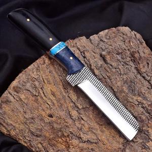 Couteau à lame fixe Western Bull Cutter avec incrustation turquoise et manche en résine bleue - Product Image 6