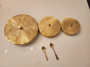 Handcrafted Brass Spice Box: 7-Container Ethnic <b>Storage</b> - Product Image 5