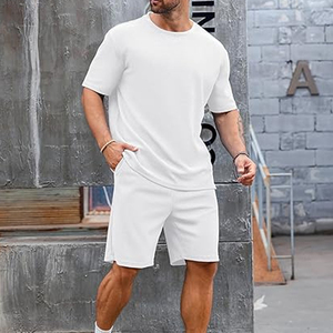 Custom Men Summer <b>Set</b> Manufacturer Cotton Cargo Shorts T Shirt Casual OEM Private Label Bulk - Product Image 2