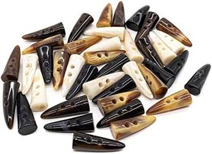 Premium Handcrafted Eco-Friendly Natural Buffalo Horn <b>Toggle</b> 2-Hole <b>Button</b> Animal for Casual Outerwear Closure AUREVIA CRAFTS - Product Image 2