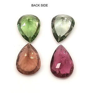 6.30 Carat Total Natural Pastel Multi-Color Mozambique Tourmaline Set 4-Piece Loose <b>7</b>×10 mm Pear Cut Calibrated Gemstones - Product Image 6