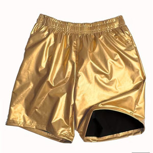 OEM Service Wholesale Men's Leather Shorts Elastic Waist Solid Casual Mid Rise New Arrival Private Label - Product Image 5