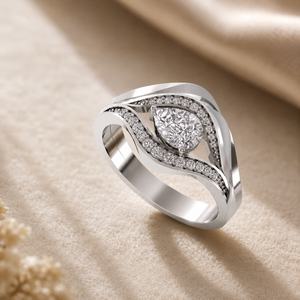 Luxury Lab Grown Pear Cut <b>Diamond</b> <b>Ring</b> 925 Silver 9kt, 14kt, 18kt Gold <b>Diamond</b> <b>Rings</b> for Women's Engagement <b>Ring</b> - Product Image 1