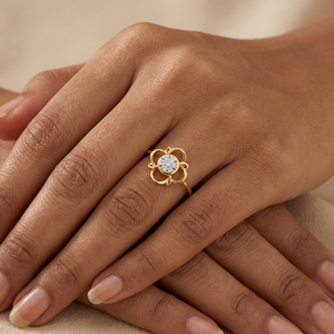 แหวนทองคำขาวประดับเพชรแท้ทรงกลมบริลเลียนต์ 0.06 กะรัต คลาสสิก สง่างาม ระยิบระยับ เครื่องประดับชั้นดี - Product Image 1