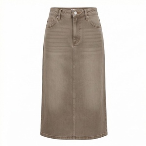 Jupe crayon en satin taille haute pour femme, longueur mi-mollet, style japonais, couleur unie, décontractée, avec poches, coupe confortable, toutes saisons - Product Image 1