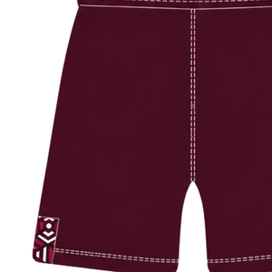 <b>Burgundy</b> White Rugby <b>Shorts</b> Drawstring Elastic Waist Contrast Trim Customized Breathable Training Athletic Team Sportswear - Product Image 3