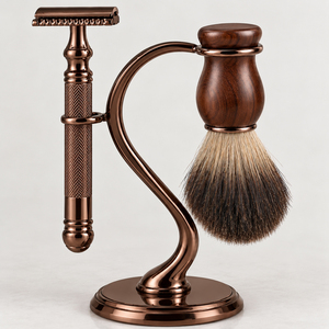 Support de rasoir et brosse à raser en acier inoxydable pour rasage professionnel à l'eau, faible MOQ, supports durables, outil de toilettage OEM, vente en gros - Product Image 4