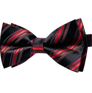 Nœud Papillon Pré-Noué en Soie Solide Noir et Rouge pour Tenue Formelle, Durable, Imprimé par Transfert Thermique, Respirant, Séchage Rapide, Fait Main, Personnalisable pour Homme - Product Image 1