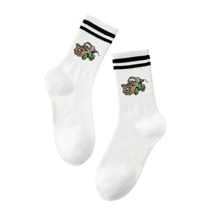 Chaussettes hautes en coton/élasthanne tricotées de haute qualité, respirantes, à séchage rapide, fines, côtelées, avec logo jacquard sublimé personnalisé, faible MOQ - Product Image 1