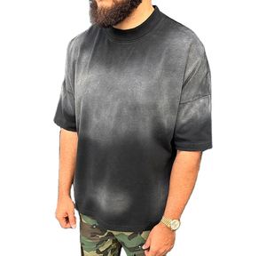 Camisetas Casuales para Hombre, 100% Algodón, Tejido de Punto, Estilo Vintage Lavado, Corte Regular, Estilo Urbano, Suaves, Desgastadas, Hombros Caídos, Ecológicas - Product Image 5