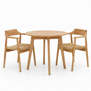 Ensemble de salle à manger en teck artisanal de luxe ARTERRA, design scandinave moderne, table et chaises pour la maison, la cuisine, le restaurant - Product Image 1