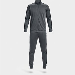 High Sale Custom Mens Solid Color <b>Knitted</b> Tracksuit <b>Set</b> Stand Collar Full Zip Sporty Autumn Wear Breathable Polyester Activewear - Product Image 1