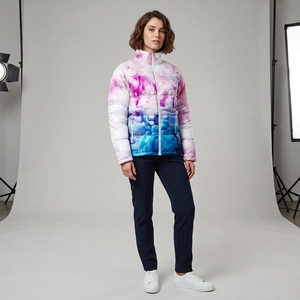 Veste matelassée imprimée haut de gamme OEM pour femme, vêtement décontracté personnalisé pour femme, coupe-vent avec fermeture éclair et poches latérales, manteau pour femme - Product Image 6
