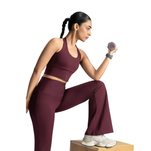 Conjunto Deportivo Premium para Mujer, Top Corto y Leggings Acampanados, Ropa Deportiva para Gimnasio y Fitness, Venta al Por Mayor, OEM, ODM - Product Image 5