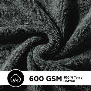 Serviette de toilette en coton gris tricoté de haute qualité, douce, séchage rapide, pour cheveux et mains, idéale pour spa et salle de bain - Product Image 2