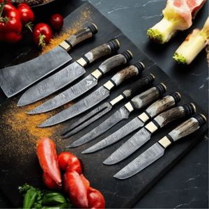 Ensemble de couteaux de cuisine robustes avec lames en acier inoxydable tranchantes, manches ergonomiques durables pour la cuisson professionnelle et la préparation des légumes - Product Image 2
