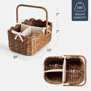 Cesta organizadora de pañales grande y portátil de material natural, ideal para la guardería, hecha de jacinto de agua, para bebés. - Product Image 6