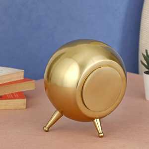 Premium Aluminum <b>Table</b> <b>Clock</b> | Modern Gold Desk <b>Clock</b> Silent Sweep | Quartz Decorative Home Office Bedroom Stylish Gift Roundtop - Product Image 2
