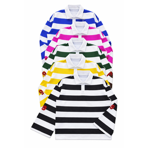 Polo a Rayas Oversize para Hombre, Estilo Urbano, Algodón Grueso, Corte Holgado, Manga Larga, Novedad 2026 - Product Image 4