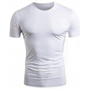 Nouveaux vêtements de sport pour hommes, t-shirts de sport respirants en jersey polyester/coton, séchage rapide - Product Image 1