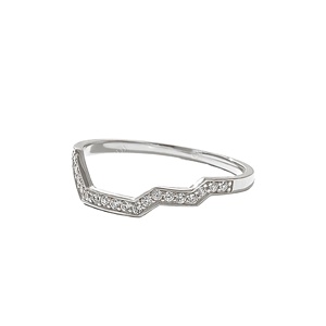 Les meilleurs fabricants indiens exclusifs 14k en or massif demi-éternité bague de mariage contour diamant naturel fêtes de fiançailles - Product Image 1