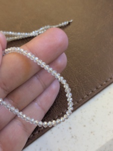 Lab Grown White Diamond Rondelle Beads AAA Faceted 2.5-3.2mm Loose Certified Made in India Wholesale Supplier for Jewelry Making - Product Image 2