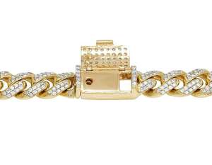 Collier en argent avec moissanite, style cubain, chaîne de luxe tendance hip-hop, bijou élégant unisexe, cadeau de mariage - Product Image 1