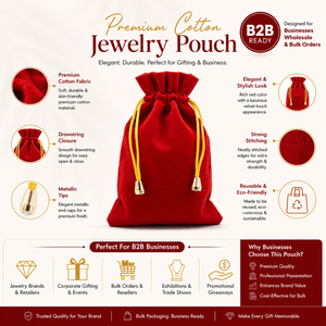 Premium Red Velvet Durable Water Resistant Jewelry Open <b>Pouch</b> Case Rings Earrings Necklace Bracelet Storage Travel Organizer - Product Image 5