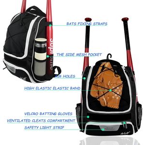 Bagnex Youth <b>Baseball</b> Backpack with <b>Bat</b> Hook 2-<b>Bat</b> Capacity Polyester Equipment Bag Lightweight and Durable - Product Image 4