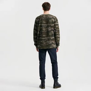 T-shirts à manches longues camouflage unisexe sur mesure, bicolores, coupe oversize, streetwear en coton - Product Image 5