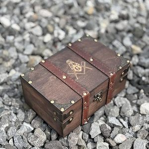 Masonic Engraved <b>Wooden</b> Chest <b>Box</b> with Velvet Lining – Freemason Supplies & <b>Tools</b> Storage, Keepsake & Jewelry Organizer - Product Image 3