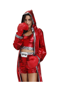 Conjunto de Boxeo Elite para Mujer, Blanco y Dorado, Personalizado, para Entrenamiento Profesional, con Sujetador Deportivo y Pantalones Cortos Tipo Falda - Product Image 4