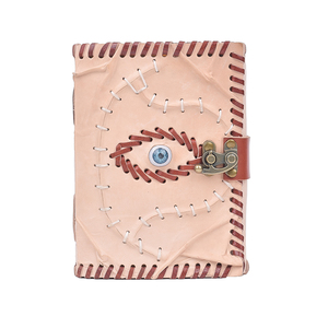 Handmade Leather Journal <b>Notebook</b> with Evil Eye Design Vintage Stitching Lock Closure Diary Unique <b>A5</b> | 100 Pages <b>Notebook</b> Gift - Product Image 5