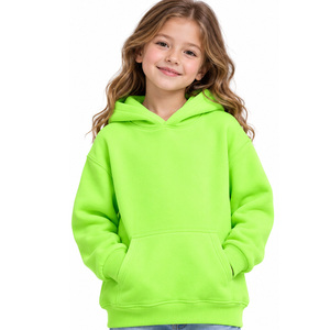 Sudadera con Capucha de Forro Polar para Niños, Unisex, Color Verde Lima, con Bolsillo Tipo Canguro, Suave y Cálida para Invierno, Personalizable con Etiqueta Privada, Venta al Por Mayor - Product Image 3
