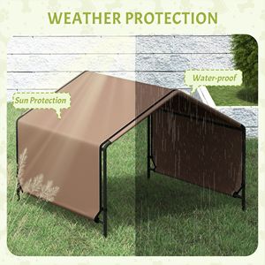 Tenda Portatile Marrone per Cani con Caratteristica Impermeabile per Protezione dall'Ombra all'Aperto, Letti e Accessori per Animali Domestici - Product Image 6