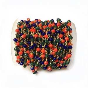 สร้อยลูกปัดอัญมณีทรงกลมหลายเหลี่ยมแบบดิสโก้เคลือบเงินหลากสีสำหรับทำเครื่องประดับ - Product Image 1