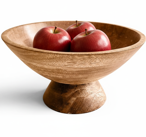 Mango <b>Wood</b> Fruit <b>Bowl</b> – Handcrafted Natural <b>Wood</b> Centerpiece <b>Bowl</b> <b>Large</b> Serving <b>Bowl</b> Rustic Farmhouse Decor Wholesale - Product Image 1