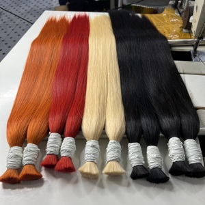 Ruban texturé dans l'extension de cheveux non transformés brut indien os de cheveux humains raides Jerry bouclés 40 pièces par paquet - Product Image 6