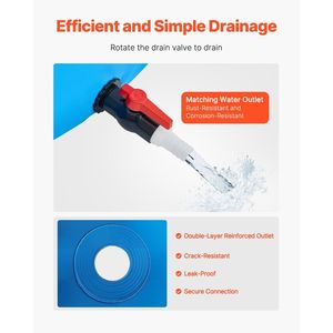 Tanque Plegable de PVC para Peces Koi, Capacidad de 448.8 Galones, Redondo, con Marco Estable, Lona, Estanque para Peces Sobre el Suelo, Acuarios y Accesorios - Product Image 5