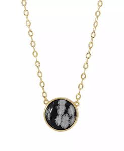 Collana di ossidiana a fiocchi di neve color oro | 2028 - Product Image 1