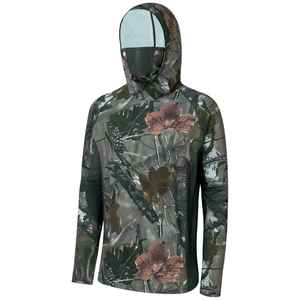 เสื้อเชิ้ตตกปลาแขนยาวลายพรางสำหรับผู้ชาย UPF 50 ป้องกันรังสียูวี มีฮู้ด ระบายอากาศ แห้งเร็ว เหมาะสำหรับการล่าสัตว์ - Product Image 2