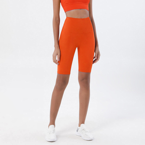 Shorts de Yoga de Cintura Alta para Mujer, Sólidos, Sin Costuras, de Spandex/Nylon, Transpirables, de Secado Rápido, para Fitness, Gimnasio, Leggings con Malla Antiestática - Product Image 5