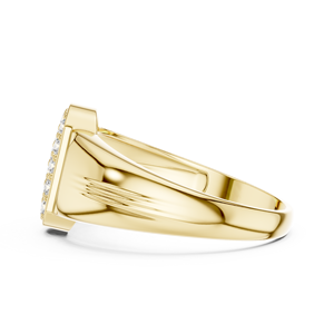 Luxury Gold Plated Diamond Cluster Signet <b>Ring</b> <b>for</b> <b>Men</b> Custom CZ Pave Statement <b>Ring</b> Fashion Jewelry Gift Premium Gold Plated - Product Image 5