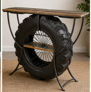 Ensemble de bar en bois massif et métal de style industriel, design moderne de haute qualité, chaises à dossier à lattes pour usage domestique et commercial - Product Image 1