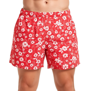 Shorts de bain pour hommes à séchage rapide avec motif de poissons et coraux colorés, taille à cordon de serrage, shorts décontractés - Product Image 6
